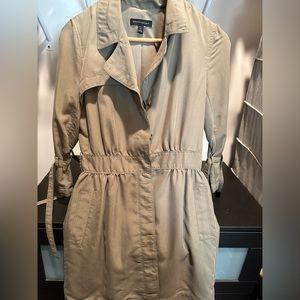 Olive green banana republic button up mini dress